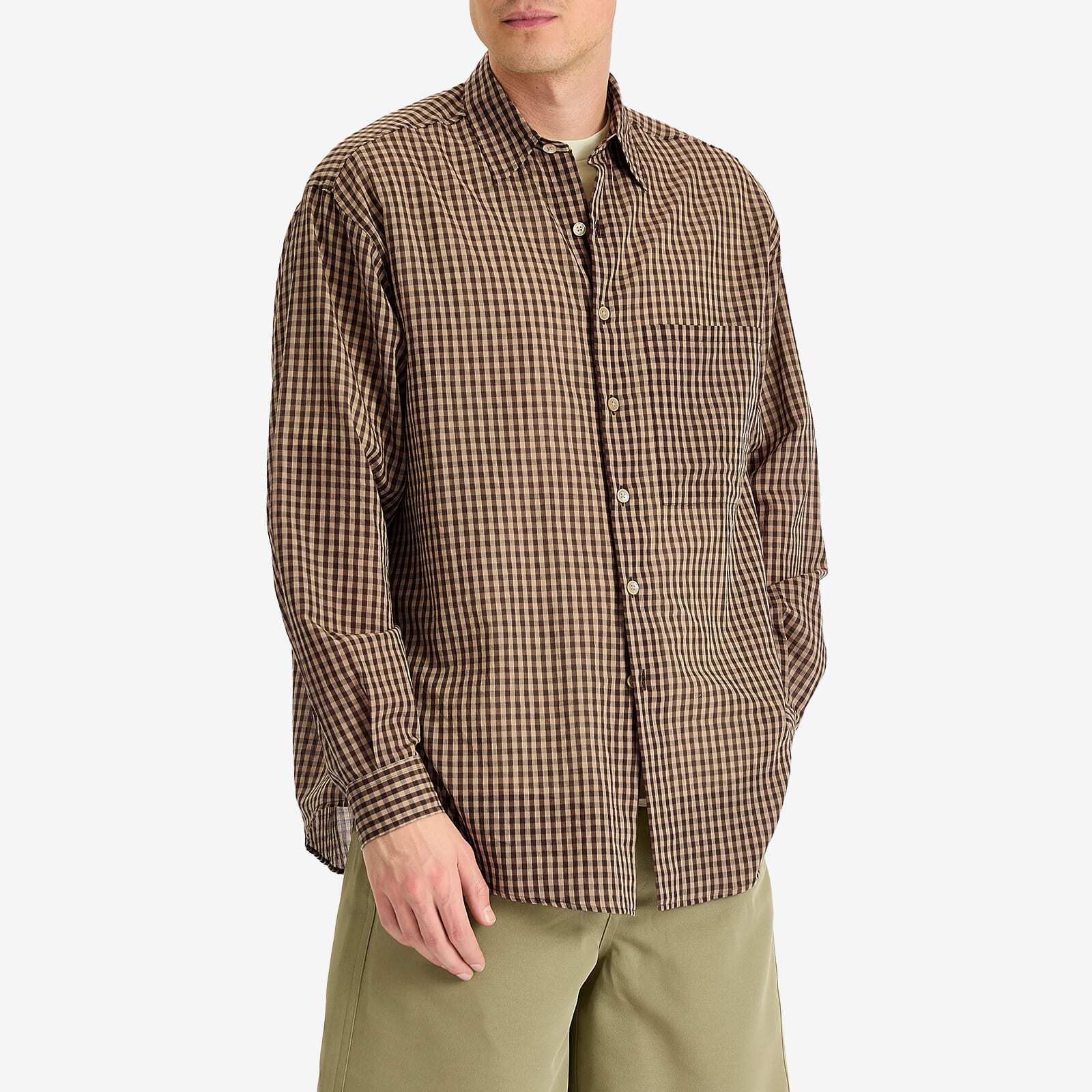 라이트 코튼 체크 빅 셔츠 Airy Light Cotton Check Big Shirt A25SS01GC-BGC Brown Gingham Check