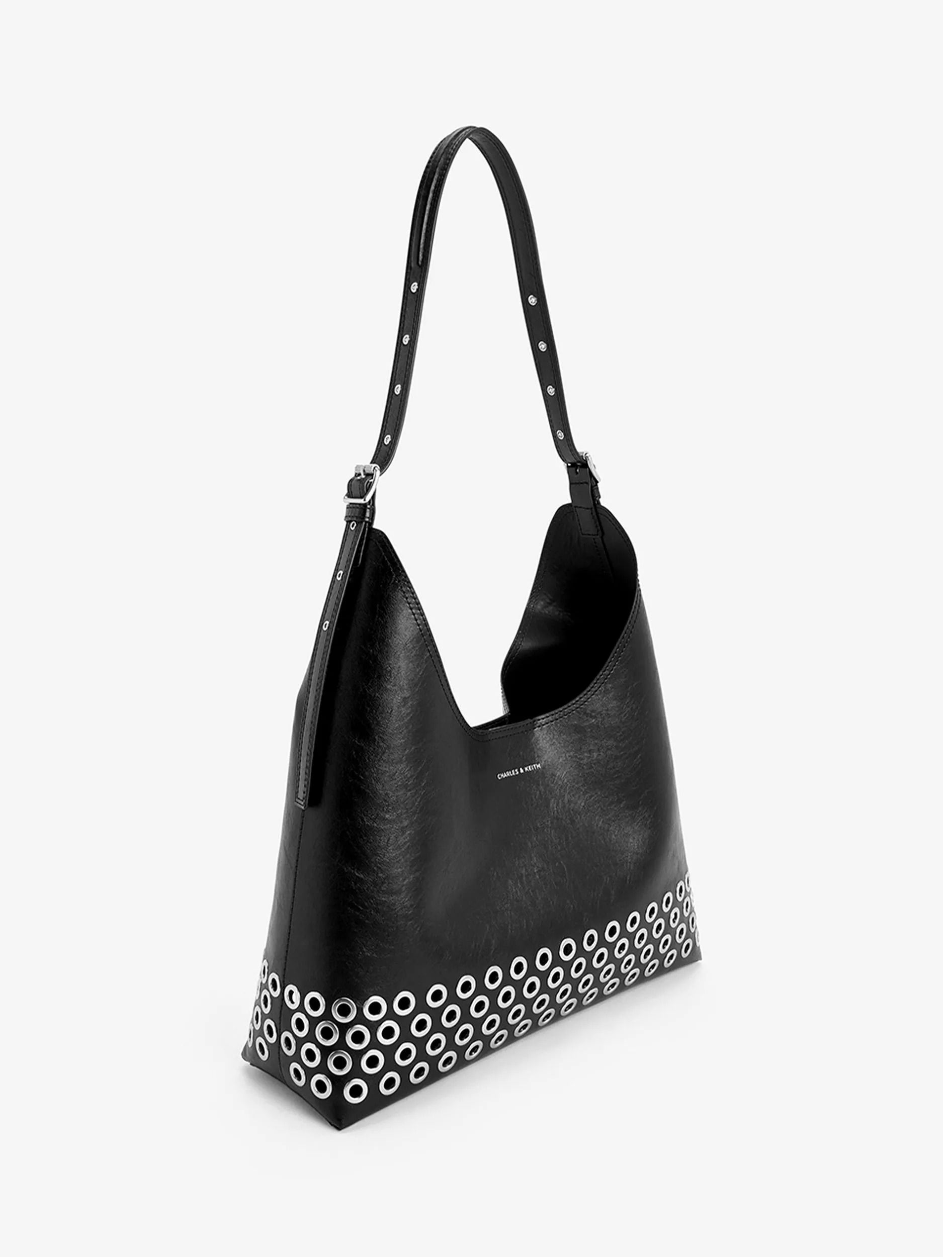 엠보 호보백 가방 Liv Grommet Embellished Hobo Bag 113247836 Noir