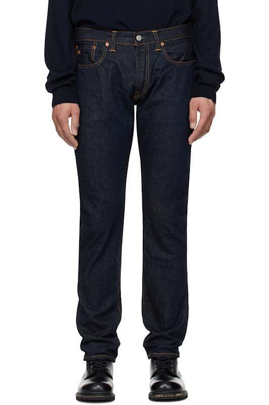 네이비 슬림 핏 데님 Navy Slim Fit Once-Washed Selvedge Jeans 16582221
