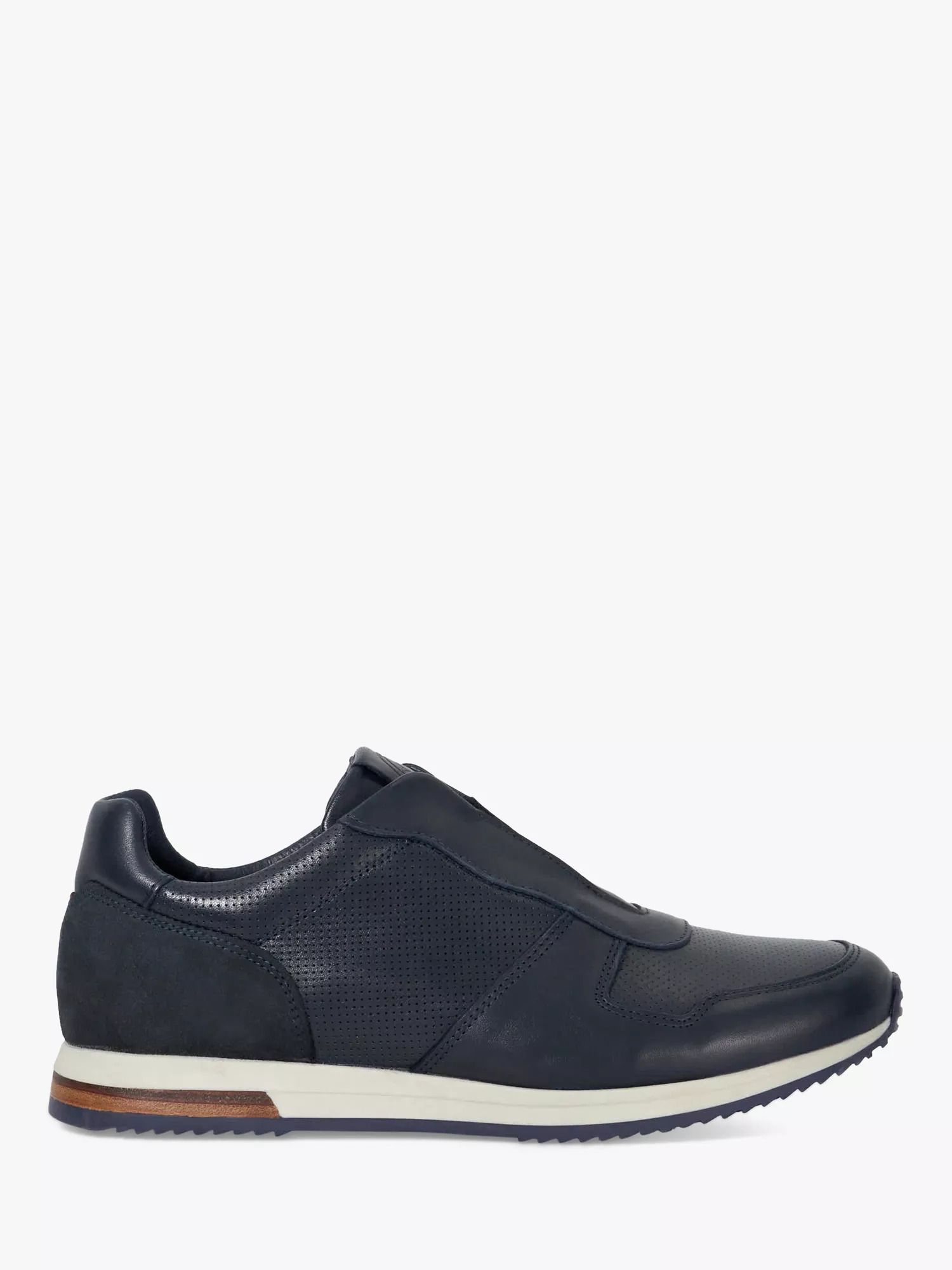 가죽 러너 스니커즈 Trilogy Leather Laceless Runner Trainers 113122595 Navy