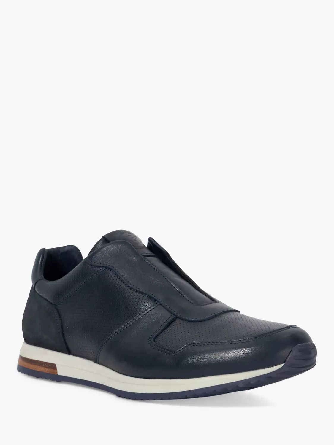 가죽 러너 스니커즈 Trilogy Leather Laceless Runner Trainers 113122595 Navy