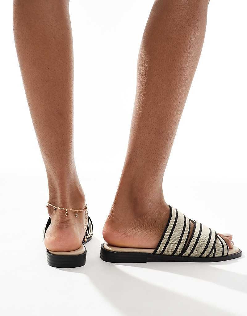 Sandalen in Wollweiß mit uberkreuzten Riemen 208159208Gebrochenes Weiß