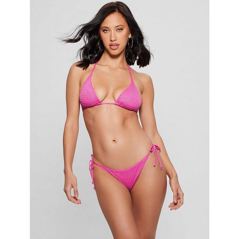 여성 트라이앵글 비키니 탑 Women's Rhinestone Triangle Bikini Top 18300955 Trippy purple