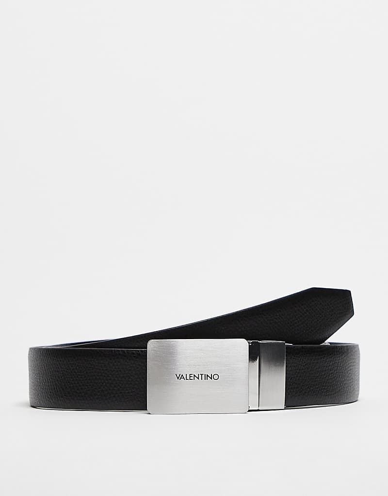 발렌티노 벨트 블랙 Valentino   Litech   Gurtel in Schwarz mit klobiger, silberner Schnalle 207138714Nero/Marineblau