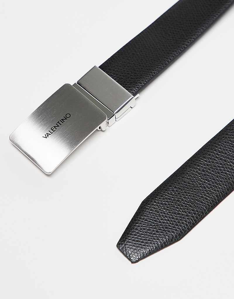 발렌티노 벨트 블랙 Valentino   Litech   Gurtel in Schwarz mit klobiger, silberner Schnalle 207138714Nero/Marineblau