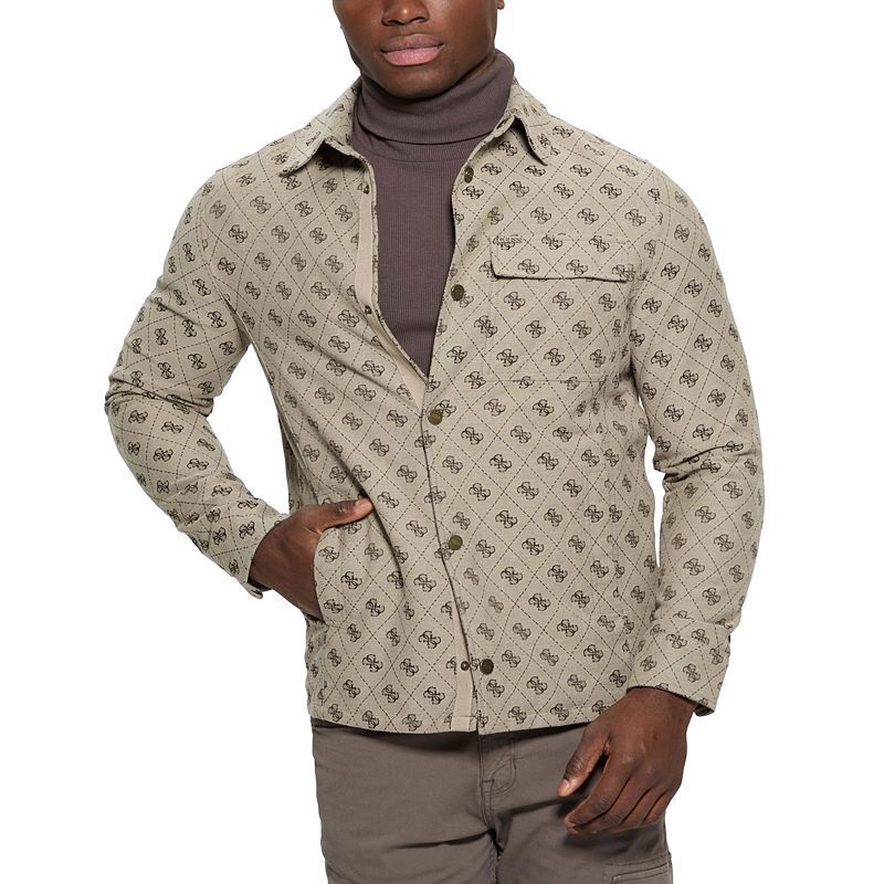 남성 모노그램 롱슬리브 셔츠 자켓 Men's Monogram Long-Sleeve Shacket 20432160 Fn4k-light