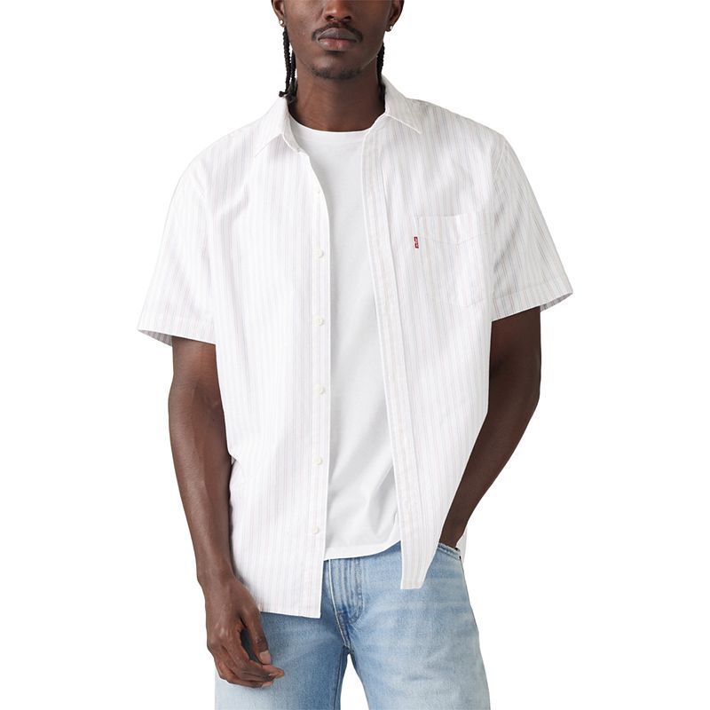 남성 클래식 포켓 숏 슬리브 레귤러 핏 셔츠 Men's Classic 1 Pocket Short Sleeve Regular Fit Shirt 18807457 Stripe Wht