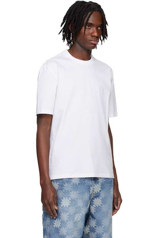 화이트 자수 로고 티셔츠 White Embroidered Logo T-shirt 17357121