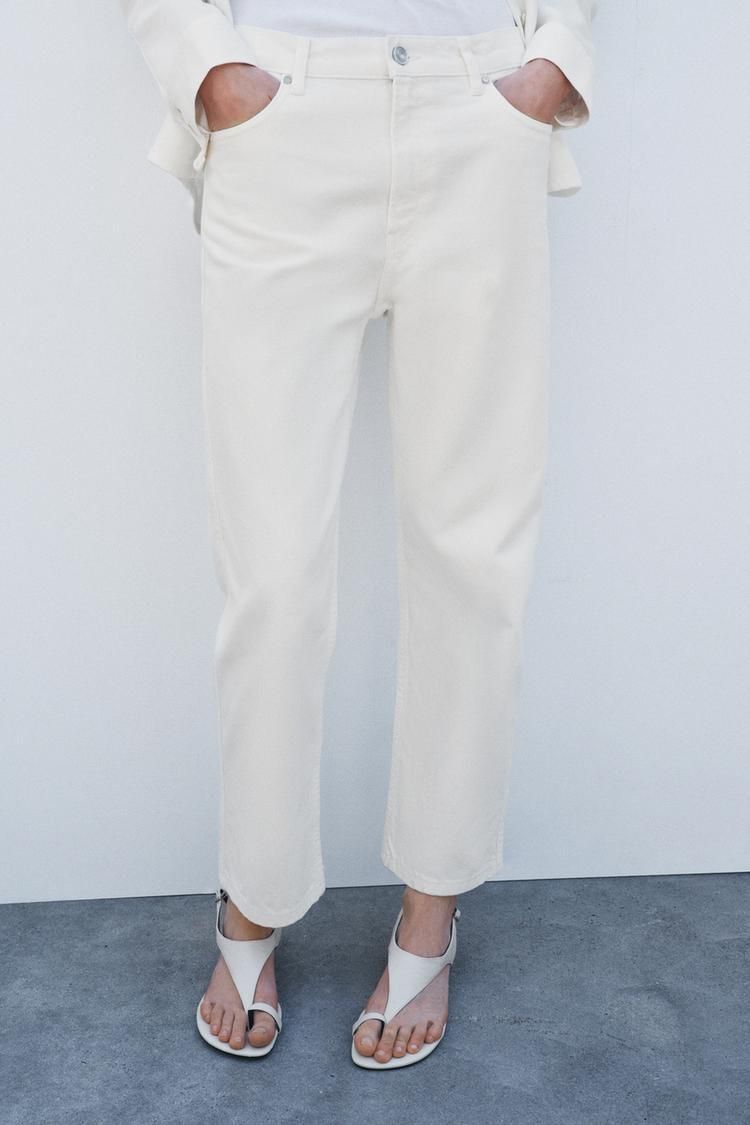 컬렉션 크롭 스트레이트 데님 ZW COLLECTION CROPPED STRAIGHT HIGH-WAIST JEANS 437338727