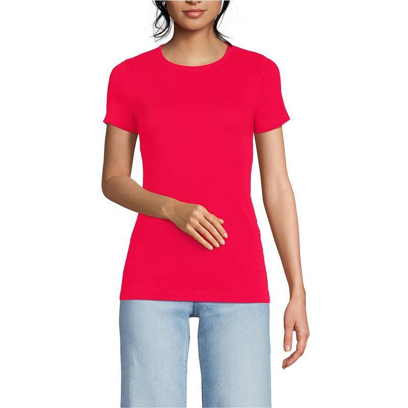 여성 마이크로 티셔츠 Women's Micro Rib T-Shirt 19376566 Berry rouge