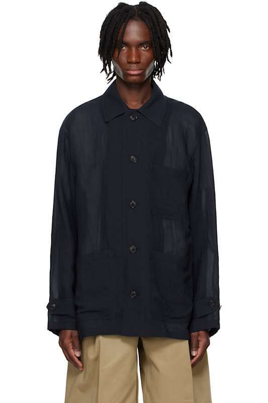 네이비 오버셔츠 Navy Sheer Chore Overshirt 17459691