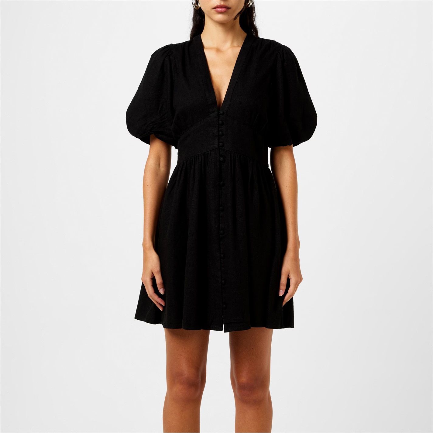 퍼프 슬리브 미니 드레스 블랙 Starlight Puff Sleeve Mini Dress Black 64156603