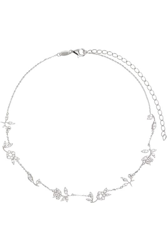 실버 에디션  플로랄 초커 목걸이 Silver YVMIN Edition Zircon Floral Choker 17678581