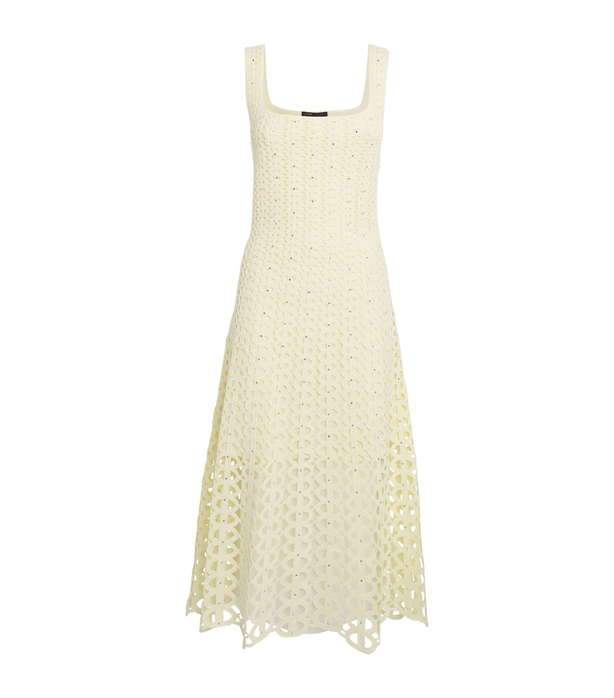 엠보 미디 드레스 Crocheted Embellished Midi Dress 000000000007706096