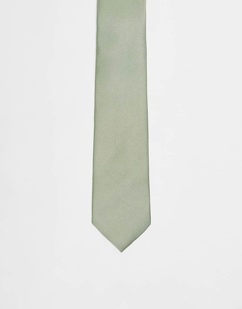 새틴 Krawatte aus Satin in Salbeigrun 207780523Salbeigrün