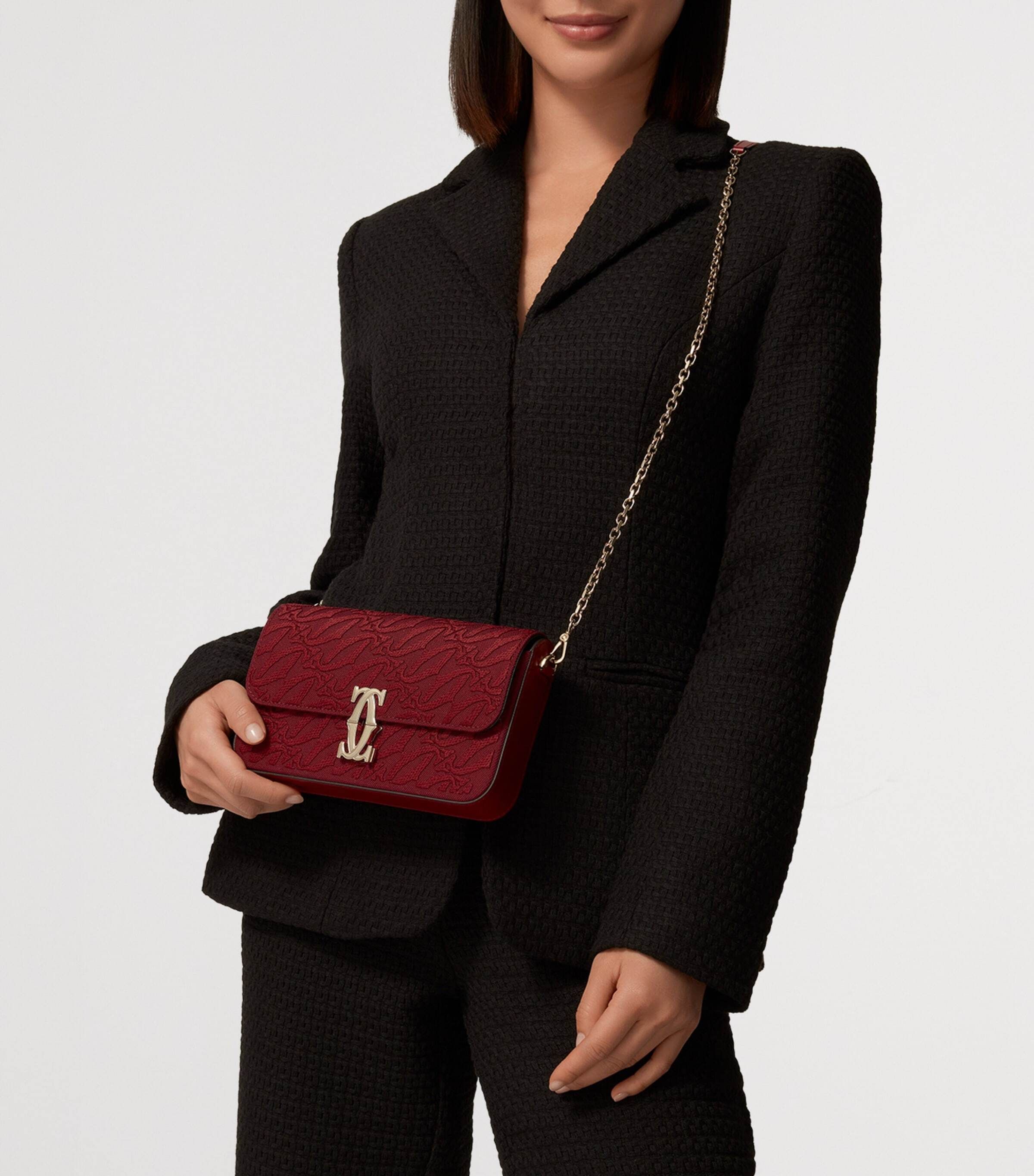 가죽 미니 드 숄더 가방 Leather Mini C de Cartier Shoulder Bag 000000000007623456