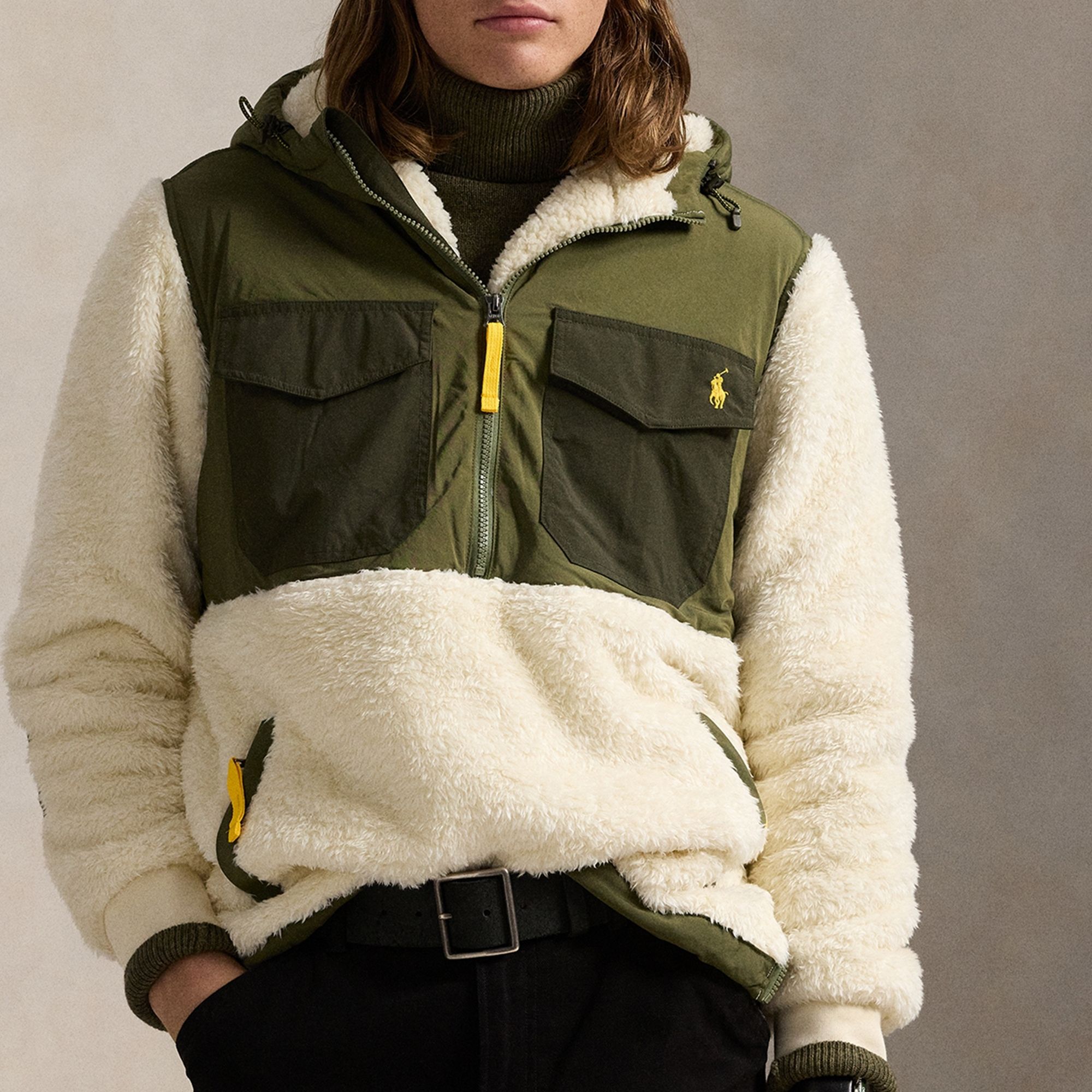 폴로 랄프 로렌 자켓 Polo Ralph Lauren Curly Hi-Pile Half-Zip Jacket 15858908