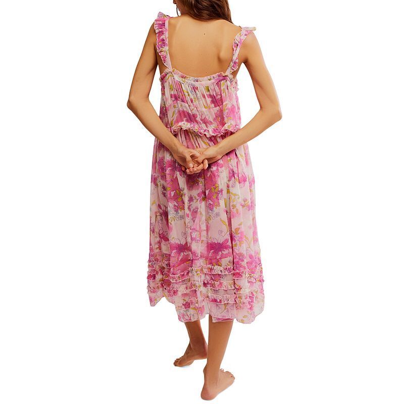 여성 문 프린팅 미디 Women's Moon Phase Printed Midi Nightgown 20474797 Pink