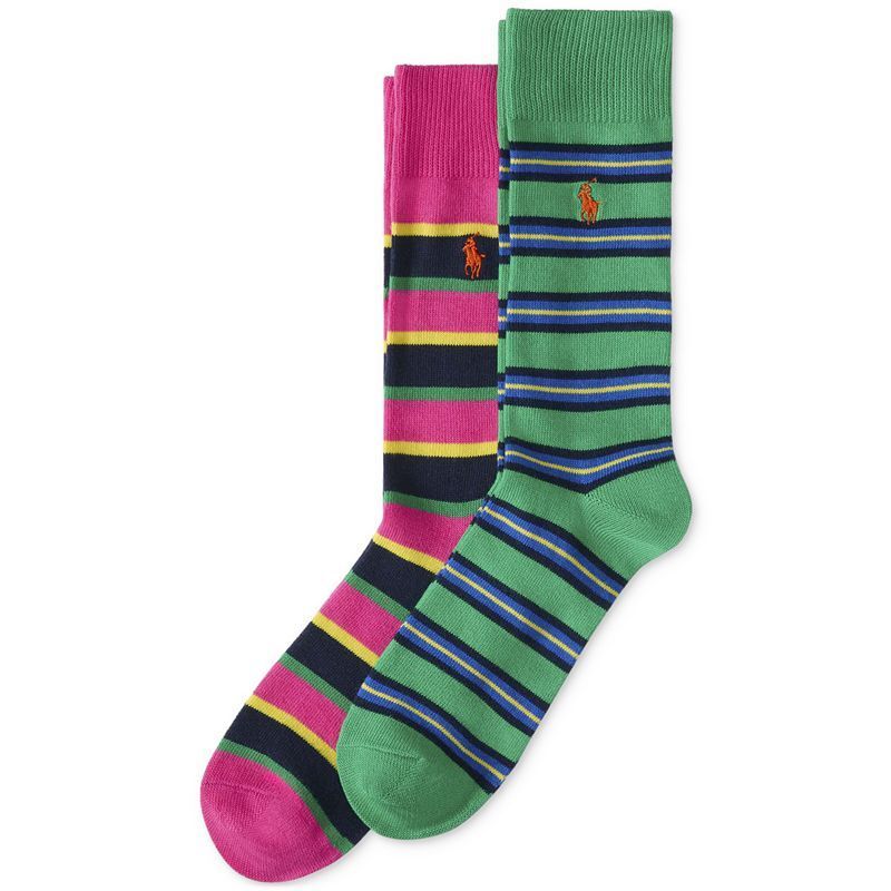 남성 브라이트 스트라이프 삭스 Men's 2-Pk. Bright Repp Stripe Slack Socks 20716897 Green