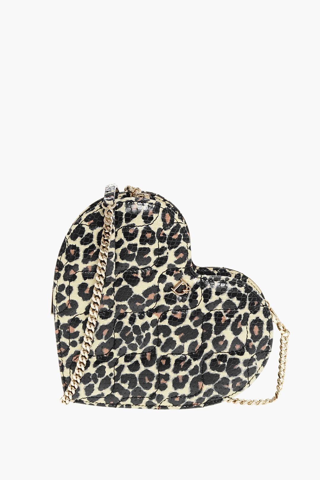 패턴 가죽 클러치 Animal Patterned Leather Heart-shaped Clutch 652851