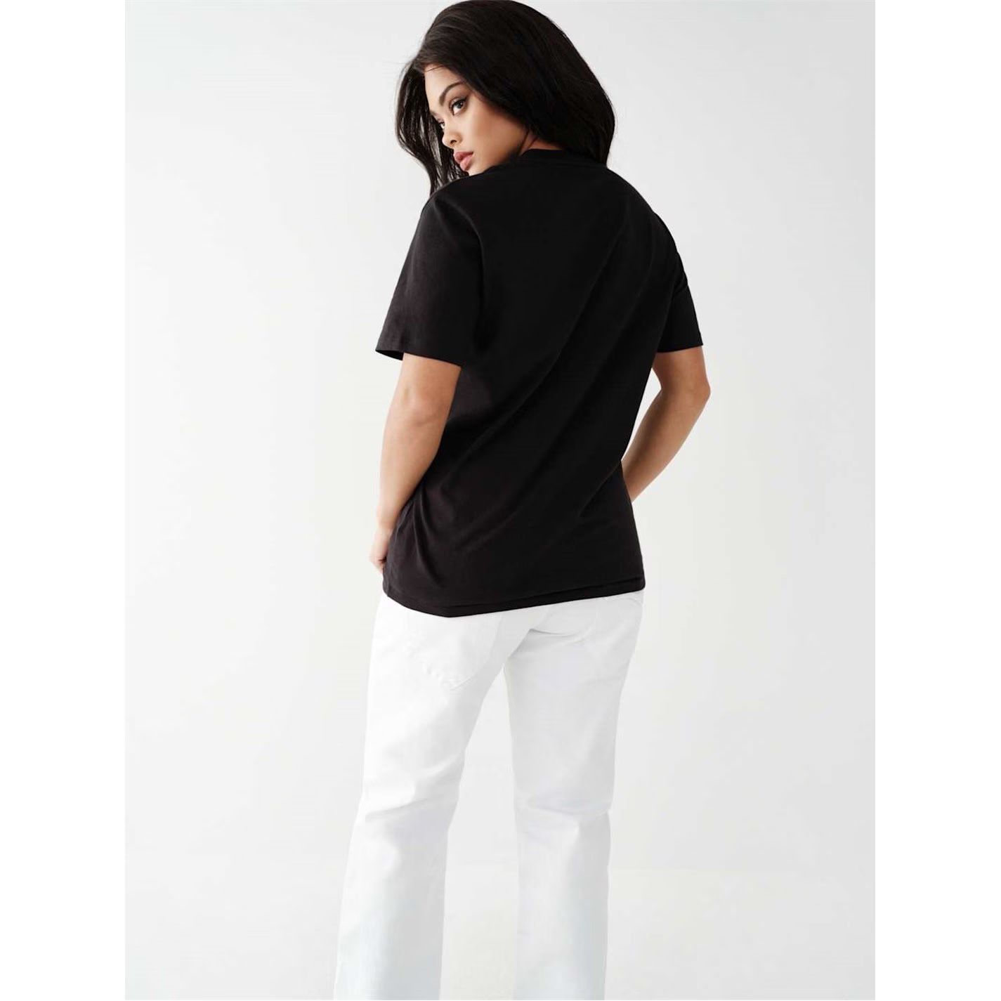 트리플 로고 보이프랜드 티셔츠 여성 젯 블랙 Triple Logo Boyfriend T-Shirt Womens Jet Black 65082103