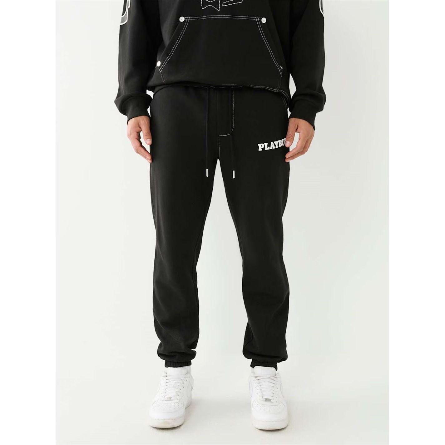 조거 하의 남성 x Playboy Jogging Bottoms Mens 482454 Jet Black