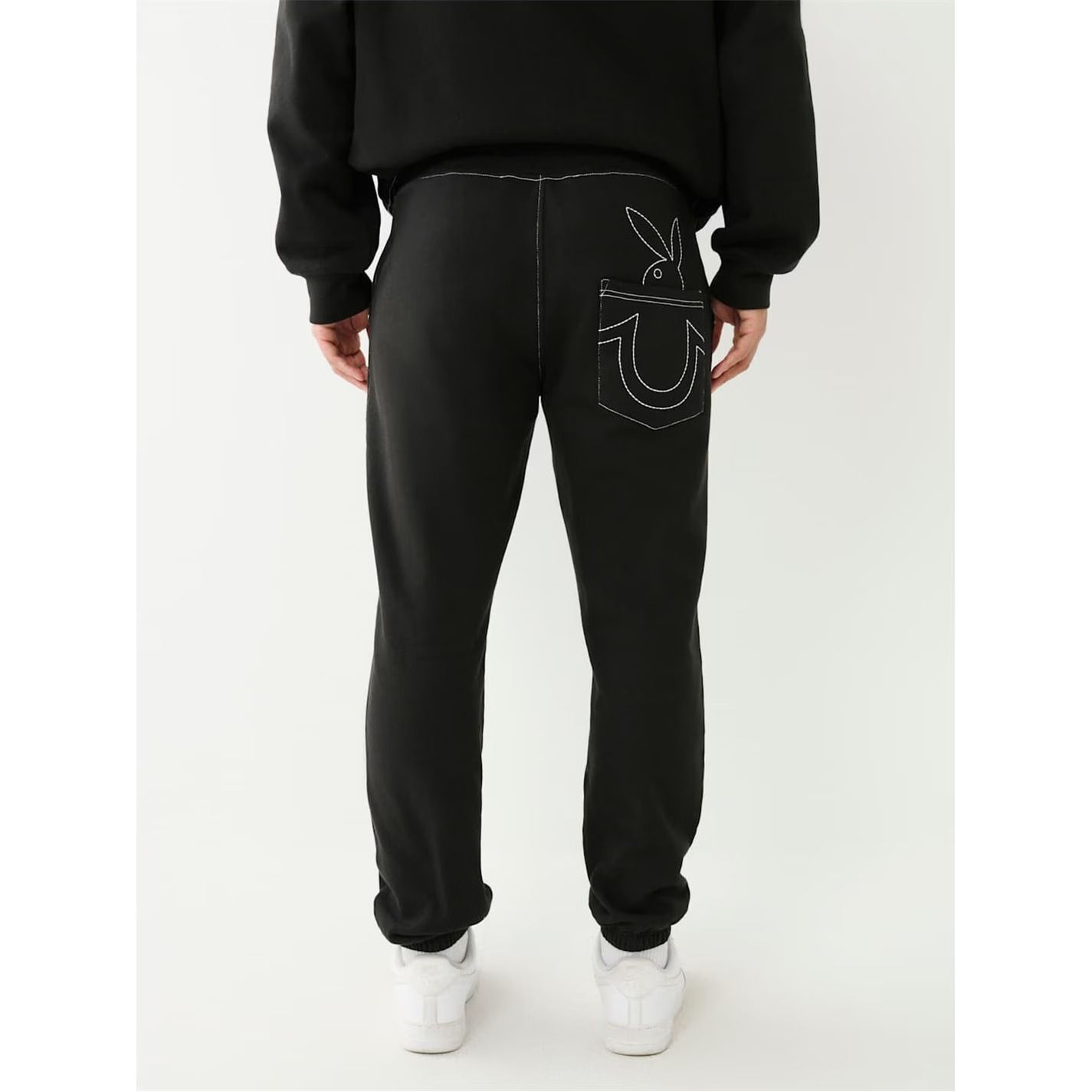 조거 하의 남성 x Playboy Jogging Bottoms Mens 482454 Jet Black