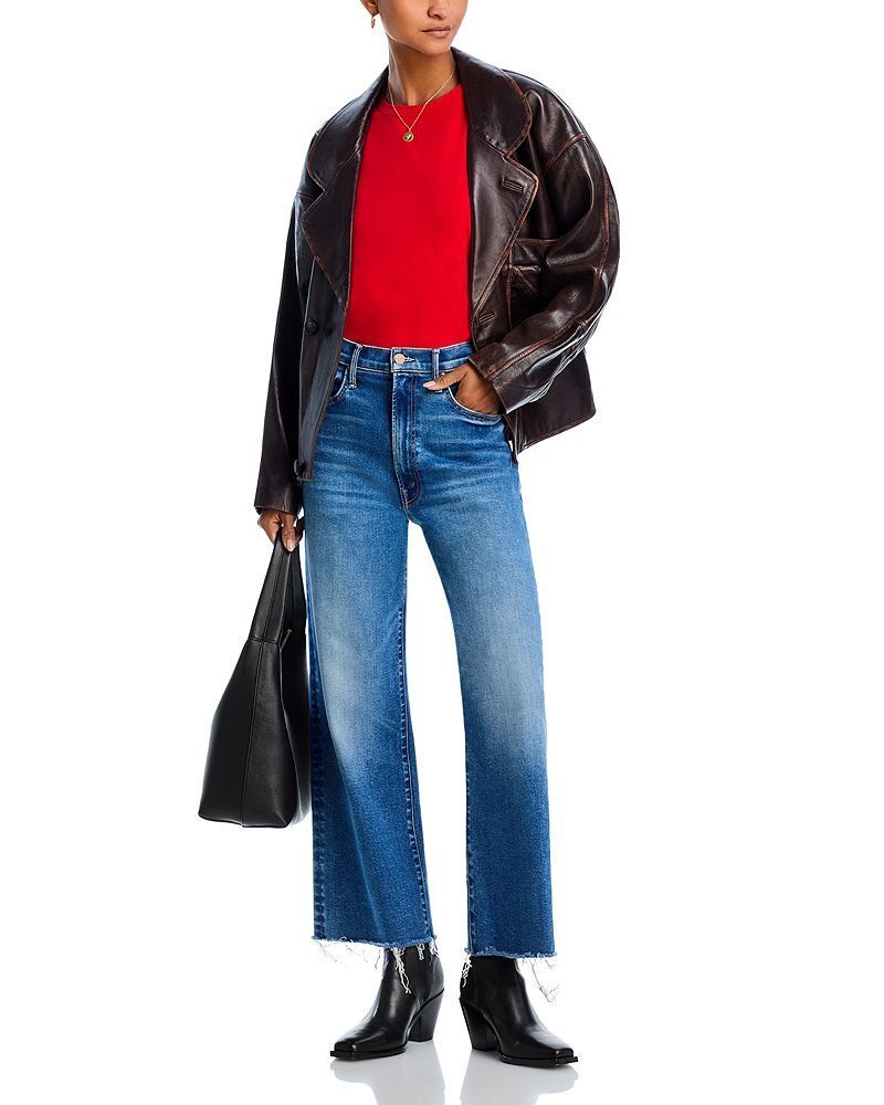 더 미드 앵클 와이드 데님 The Maven Mid Rise Ankle Fray Wide Leg Jeans in Bitchin 5403862
