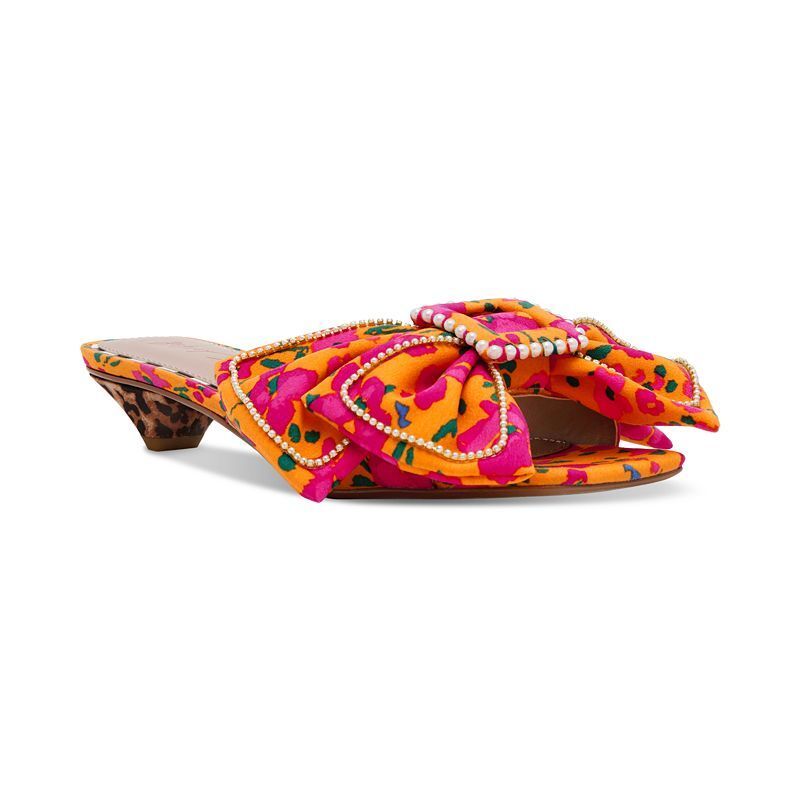 여성 보우 스카프 트윌리 샌들 Women's Aylah Bow Kitten-Heel Sandals 20462003 Orange Floral