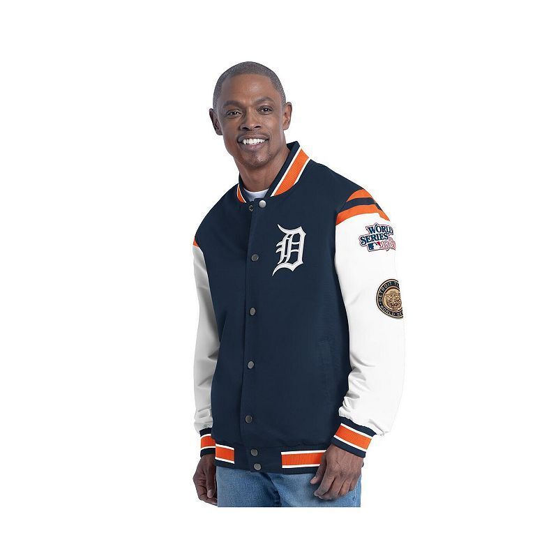 남성 네이비 디트로이트 자켓 Men's Navy Detroit Tigers Recruit Commemorative Full-Snap Varsity Jacket 21655892 Navy