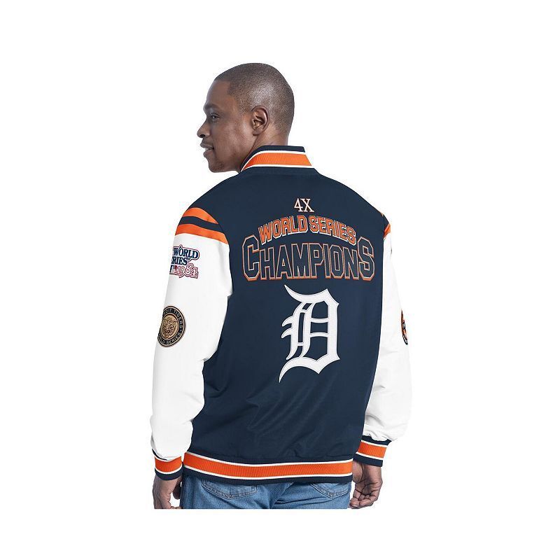 남성 네이비 디트로이트 자켓 Men's Navy Detroit Tigers Recruit Commemorative Full-Snap Varsity Jacket 21655892 Navy