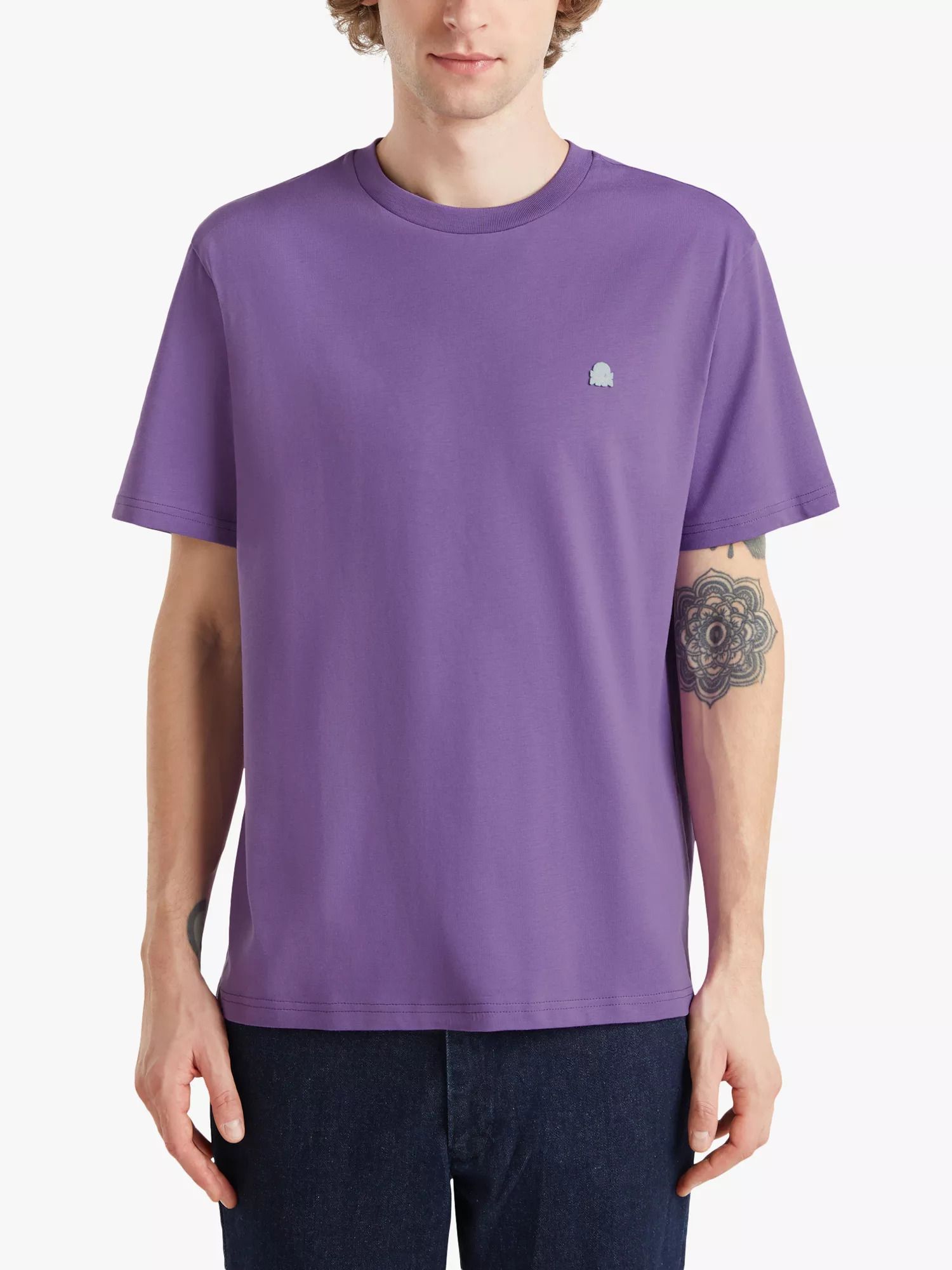코튼 레귤러 핏 숏 슬리브 로고 티셔츠 Cotton Regular Fit Short Sleeve Logo T-Shirt 113479405 Purple