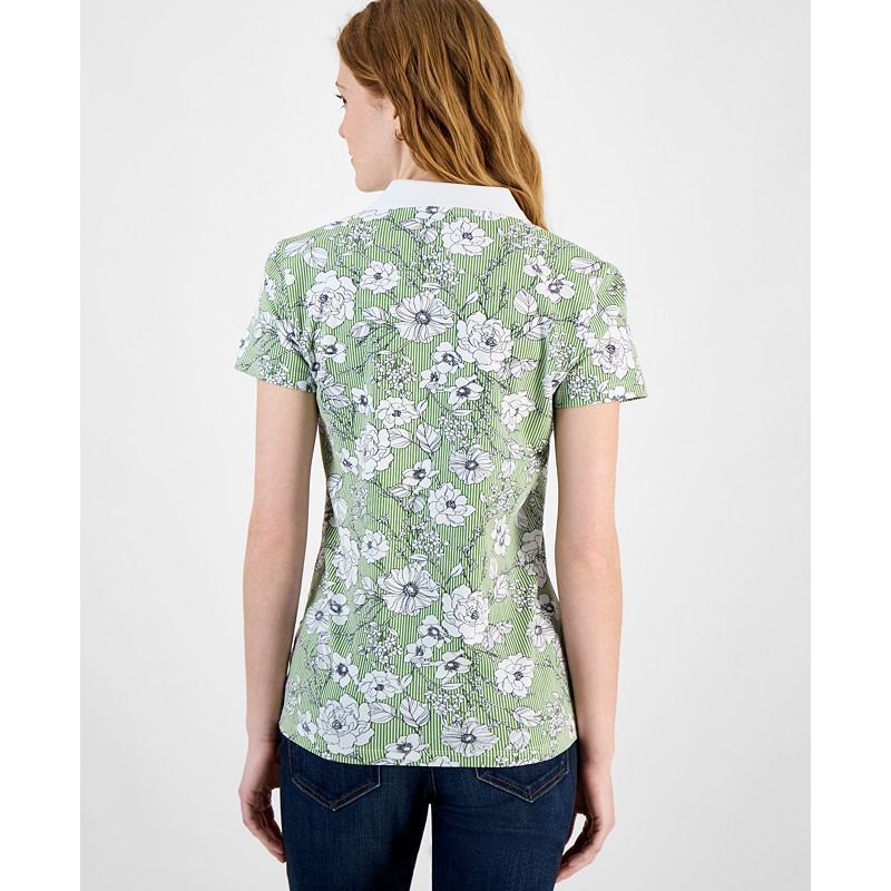 여성 프린팅 반팔 폴로 셔츠 Women's Printed Short-Sleeve Polo Shirt 20909969 Tea Tree Multi