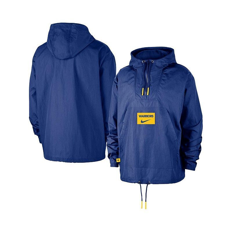 골든 스테이트 프리미엄 클럽 아노락 반집업 풀오버 후디 Men's Royal Golden State Warriors Courtside Premium Club Anorak Quarter-Zip Pullover Hoodie 21722337 Royal