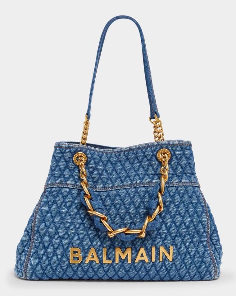 숄더 가방 그리드 퀼티드 데님 1945 Shoulder Bag in Grid Quilted Denim prod276700185BLEU JEAN