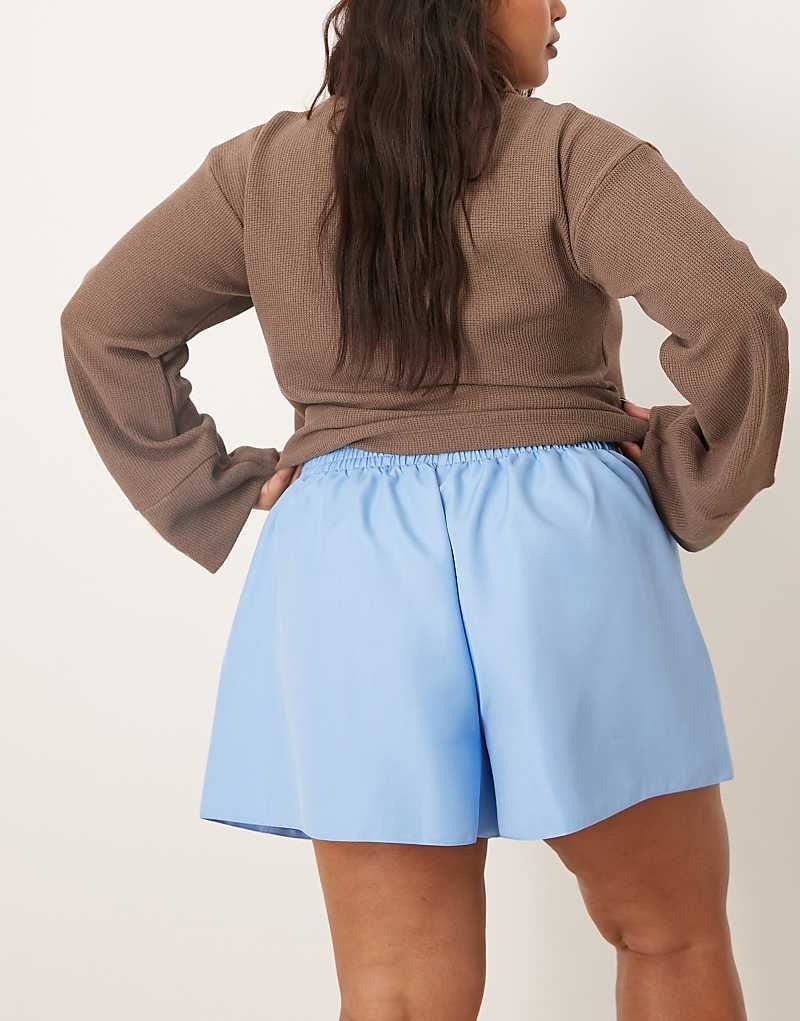 Curve   Elegante Pull-on-Boxershorts in hellblauer Leinenoptik 207997901Hellblau