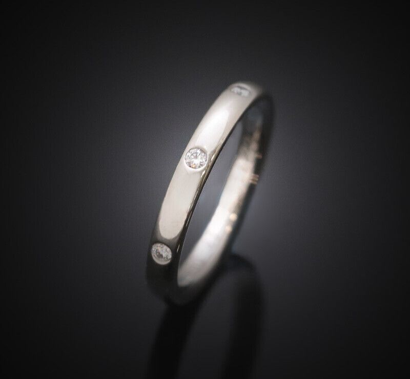 중고  땅뜨레망 에또왈 웨딩밴드 플래티늄 다이아3P 47호 2.5MM 7241679226