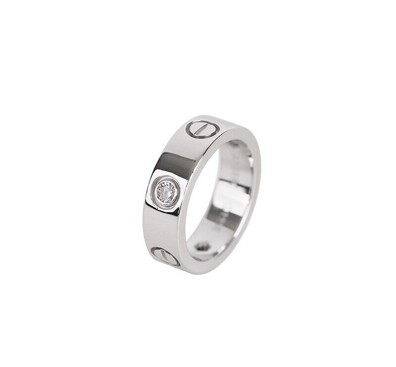 18k 중고  러브링 18K 화이트골드 다이아 3P 49호 5.5MM 7241930883