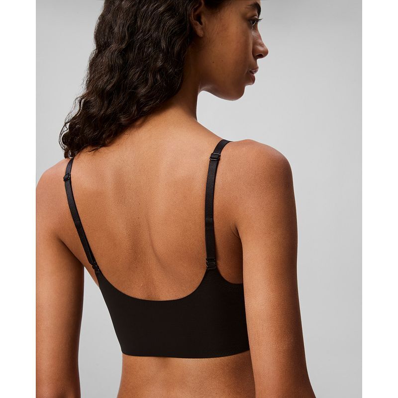 여성 컴포트 트라이앵글 브라렛 Women's Invisibles Comfort Lightly Lined Triangle Bralette QF5753 9491687 Black