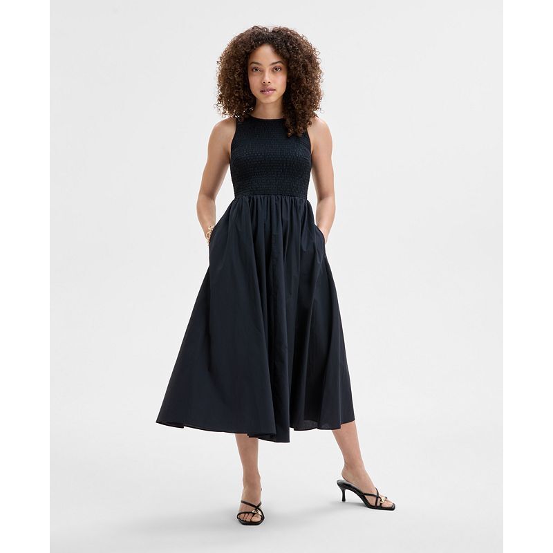 쁘띠 코튼 민소매 미디 드레스 Petite Cotton Sleeveless Midi Dress, Exclusively at Macy's 20141189 Deep Black