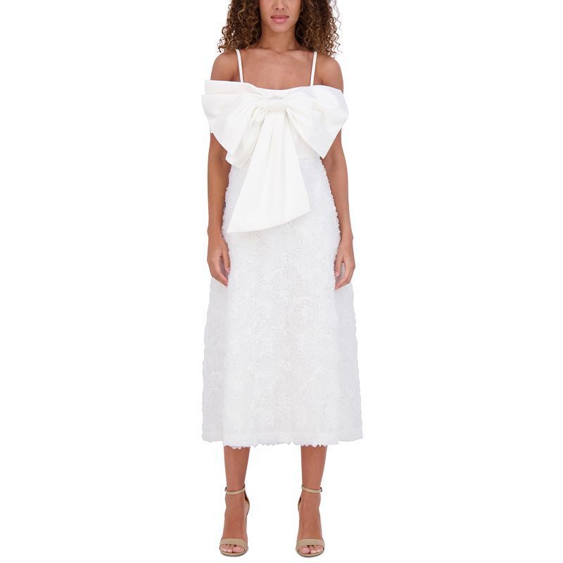여성 민소매 에이라인 드레스 Women's Large-Bow-Trim Sleeveless A-Line Dress 21099066 White