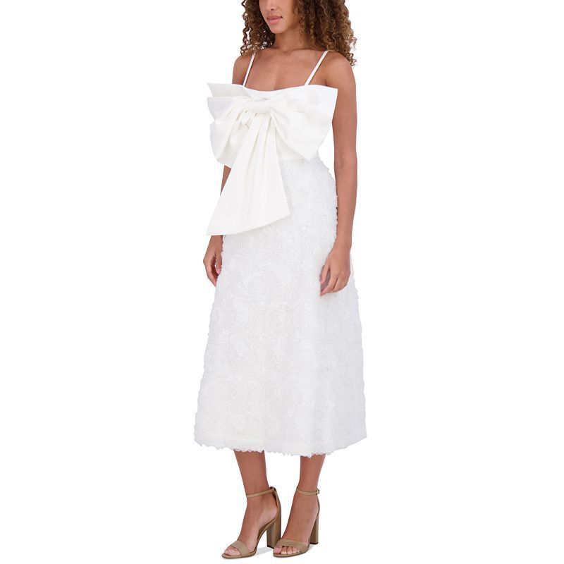 여성 민소매 에이라인 드레스 Women's Large-Bow-Trim Sleeveless A-Line Dress 21099066 White