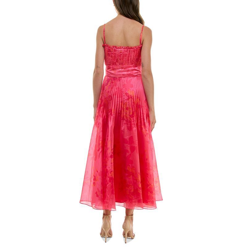 여성 프린팅 플리츠 민소매 미디 드레스 Women's Printed Pleated Sleeveless Midi Dress 21055163 Popsicle Pink