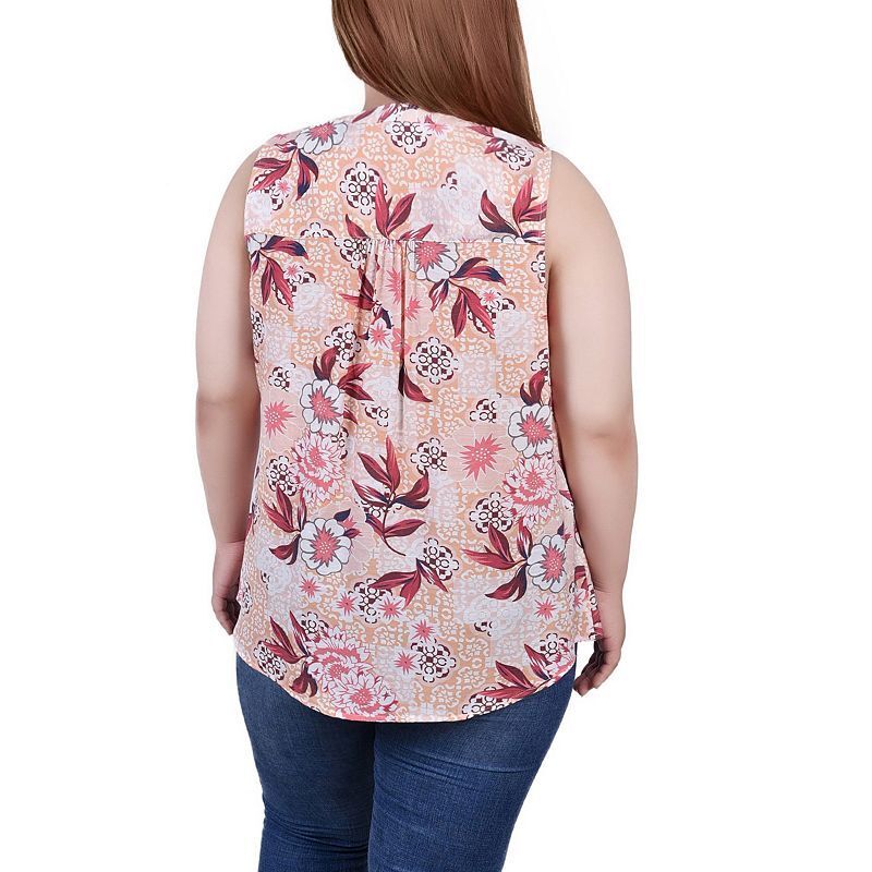 민소매 블라우스 Plus Size Sleeveless Pintucked Blouse 13178978 Neural Nouveau