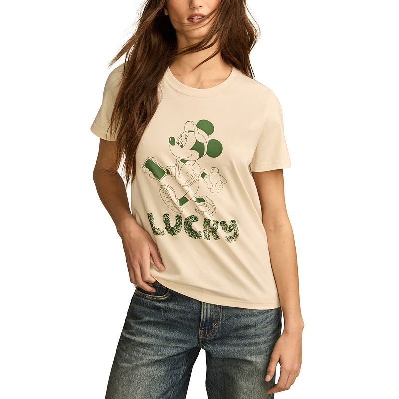 여성 코튼 티셔츠 Women's Cotton Minnie Mouse Lucky T-Shirt 21114594 Whitecap Grey