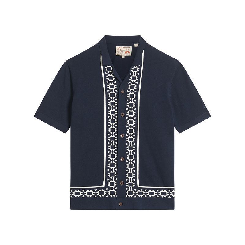 남성 셔츠 Men's Border Resort Shirt 20841741 Dark navy