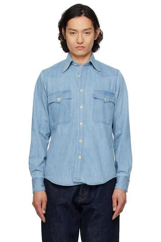 웨스턴 데님 셔츠 Indigo Two-Pocket Western Denim Shirt 16947431