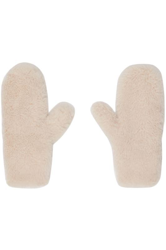 베이지 Beige Ribbed Mittens 13962101