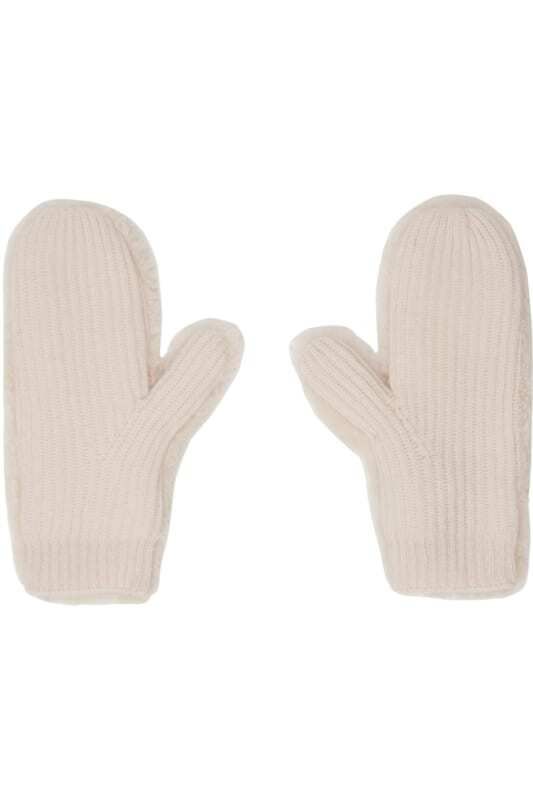 베이지 Beige Ribbed Mittens 13962101