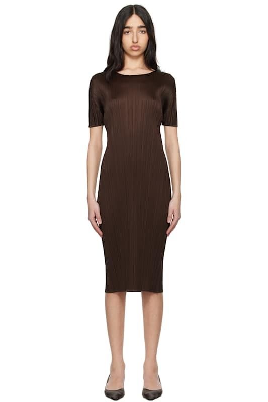 브라운 컬러 미디 드레스 Brown Monthly Colors March Midi Dress 17172471